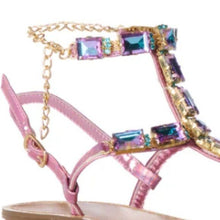 Load image into Gallery viewer, Callie Lives AZALEA WANG Suvi Pink Embellished Sandal 8
