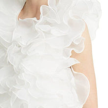 Cargar imagen en el visor de la galería, Stasia&#39;s Fool for Tulle: All White 3D Floral Mini Garden Party Dress L
