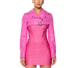 Lade das Bild in den Galerie-Viewer, Callie Lives Stasia My Pink-er Half Ultra Cropped Moto Jacket S
