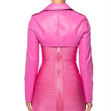 Lade das Bild in den Galerie-Viewer, Callie Lives Stasia My Pink-er Half Ultra Cropped Moto Jacket S
