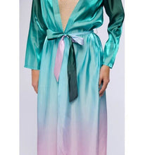 Charger l&#39;image dans la galerie, Callie Mermaid Ombre Emerald Green to Lilac Purple Duster Robe Large
