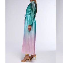 Charger l&#39;image dans la galerie, Callie Mermaid Ombre Emerald Green to Lilac Purple Duster Robe Large
