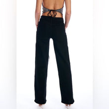 Cargar imagen en el visor de la galería, Callie Lives Xena Widow Rhinestone Detail Wide Leg Plus Size Jean S L XL 1X
