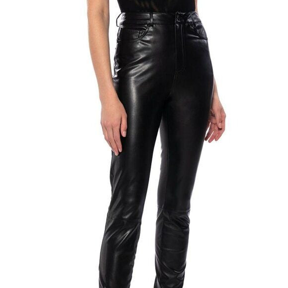 Callie Lives Xena Slick Like Butter Vegan Leather High-waisted Black Pants Small