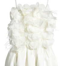 Load image into Gallery viewer, Callie Flowered &amp; Feathered: Mini Cami Hip Enhancing Cocktail Dress L
