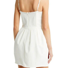 Load image into Gallery viewer, Callie Flowered &amp; Feathered: Mini Cami Hip Enhancing Cocktail Dress L
