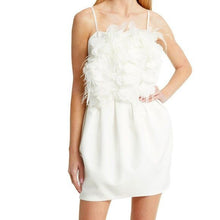 Load image into Gallery viewer, Callie Flowered &amp; Feathered: Mini Cami Hip Enhancing Cocktail Dress L
