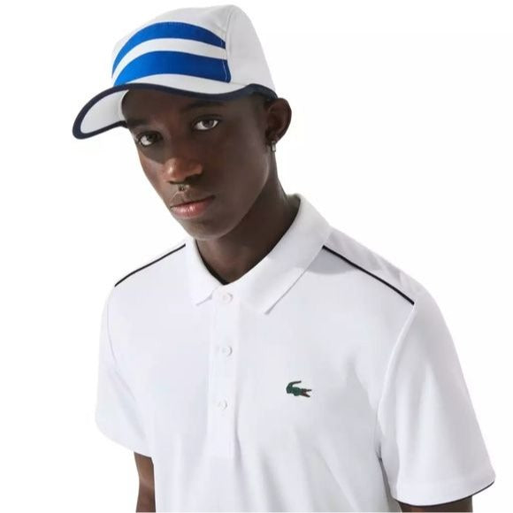 Callie Lives Mens Lacoste Sport Tennis White Polo w/ Black Contrast Piping 4XL