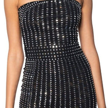 Cargar imagen en el visor de la galería, Xena Glam: Rhinestone Bandeau Strapless Midi Bodycon Dress Medium
