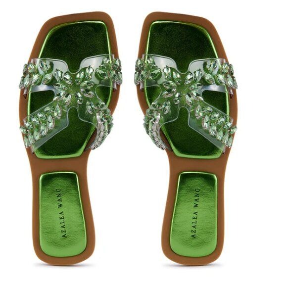 Callie Lives Emerald AZALEA WANG Falken Green Sandal 8