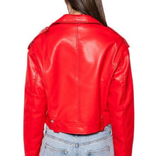 Cargar imagen en el visor de la galería, Xena Vamp: Akira Red Cape Moto Jacket Plus Size 3X
