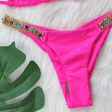 Cargar imagen en el visor de la galería, Wholesale Callie Bling: Multi-colored Crystal Rhinestone Hot Pink Bikini
