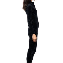 Lade das Bild in den Galerie-Viewer, Callie Lives Xena Black Velvet: Smooth as Night Jumpsuit S
