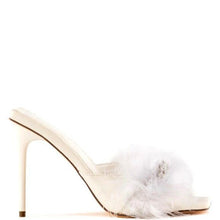 Ladda upp bild till gallerivisning, Callie Summer Bling Bride: White Feathered &amp; Flirty Stiletto Heel
