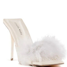 Ladda upp bild till gallerivisning, Callie Summer Bling Bride: White Feathered &amp; Flirty Stiletto Heel
