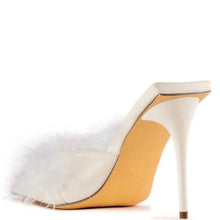 Ladda upp bild till gallerivisning, Callie Summer Bling Bride: White Feathered &amp; Flirty Stiletto Heel
