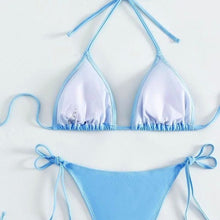 Load image into Gallery viewer, Callie Cloudy Bling Drops Triangle Side Tie Bikini
