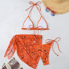 Carica l&#39;immagine nel visualizzatore di Gallery, Stasia Paisley: Bandana Print String Triangle Bikini
