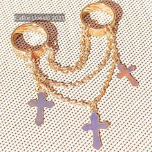 Charger l&#39;image dans la galerie, Wholesale Callie Christian: Triple Chain Layer Charm Rings 2
