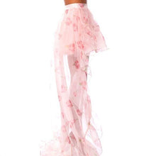 Cargar imagen en el visor de la galería, Stasia Lost In A Dream Pink Rose Floral Tulle High Low Skirt XL
