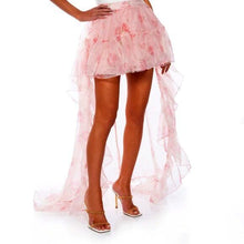 Cargar imagen en el visor de la galería, Stasia Lost In A Dream Pink Rose Floral Tulle High Low Skirt XL
