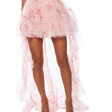 Cargar imagen en el visor de la galería, Stasia Lost In A Dream Pink Rose Floral Tulle High Low Skirt XL
