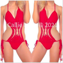Load image into Gallery viewer, Wholesale Callie Ruby Red: Crochet String Tied Monokini 2pk
