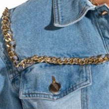 Cargar imagen en el visor de la galería, Wholesale Survivor&#39;s Gold: Chain Hem Crop Denim Jacket 2 Pack:  M L
