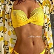 Cargar imagen en el visor de la galería, Callie Bling: Dripping Rhinestones Yellow Bikini LARGE
