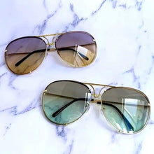 Charger l&#39;image dans la galerie, Miz Le Porsche Oversized Aviator Sunnies Ombre Clear or Solid Tinted Sunglasses
