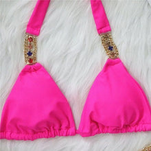 Charger l&#39;image dans la galerie, Wholesale Callie Bling: Multi-colored Crystal Rhinestone Hot Pink Bikini
