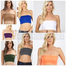 Load image into Gallery viewer, Wholesale Stasia Bandeau: Seamless Tube Crop Bra Tops 12 Pack
