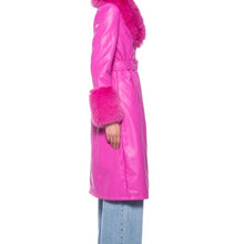 Carica l&#39;immagine nel visualizzatore di Gallery, Stasia Land: Faux Fur Pink Vegan Leather Coat L
