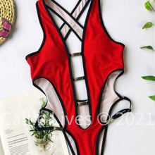 Load image into Gallery viewer, Wholesale Xena Red Future: Metal Buckle Monokini Swimsuit LARGE
