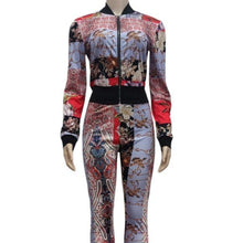 Cargar imagen en el visor de la galería, Callie Amaryllis: African Floral Purple Print Pantsuit Set
