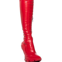 Load image into Gallery viewer, Callie Lives Miz Running Up: Azalea Wang Thigh High Stiletto Boot Red
