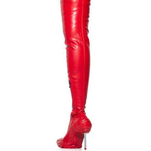 Load image into Gallery viewer, Callie Lives Miz Running Up: Azalea Wang Thigh High Stiletto Boot Red
