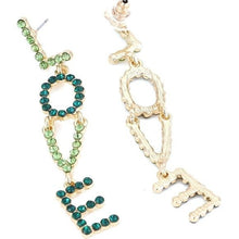 Carica l&#39;immagine nel visualizzatore di Gallery, Wholesale Callie LOVE Stacked &amp; Dangling Jeweled Rhinestone Earrings
