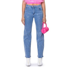 Load image into Gallery viewer, Wholesale Callie Pinstripe Plus: Rhinestone Straight Leg Jeans 2 Pack 11 15
