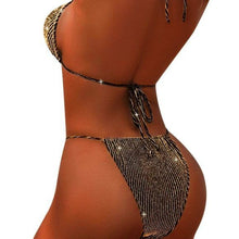 Cargar imagen en el visor de la galería, Miz Gold Line: Lurex Tonga Style Bikini
