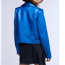 Load image into Gallery viewer, Callie Lives Miz Blueberry Akira Classics Royal Blue Moto Jacket S
