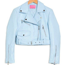 Load image into Gallery viewer, Callie Baby: Azalea Wang Blue Powder Moto Jacket LARGE
