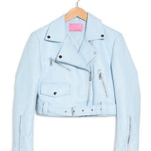 Load image into Gallery viewer, Callie Baby: Azalea Wang Blue Powder Moto Jacket LARGE
