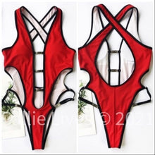 Carica l&#39;immagine nel visualizzatore di Gallery, Wholesale Xena Red Future: Metal Buckle Monokini Swimsuit LARGE
