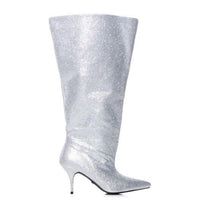 Load image into Gallery viewer, Callie Bucket of Diamonds: Silver Rhinestone Boots 7
