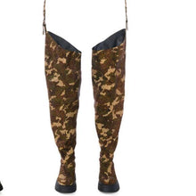 Load image into Gallery viewer, Callie Lives MIZ Azalea Wang Pop Out Rhinestone Camo Chap Flat Thigh High Boot
