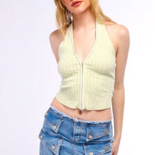 Charger l&#39;image dans la galerie, Callie Lives Stasia Zip It Up AKIRA Mint Sleeveless Crop Top
