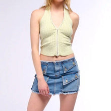 Charger l&#39;image dans la galerie, Callie Lives Stasia Zip It Up AKIRA Mint Sleeveless Crop Top
