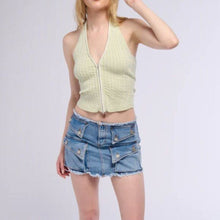 Charger l&#39;image dans la galerie, Callie Lives Stasia Zip It Up AKIRA Mint Sleeveless Crop Top
