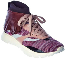 Charger l&#39;image dans la galerie, Miz Valentino Garavani Purple Pink Moccasin Fringe Knit Training Sneaker
